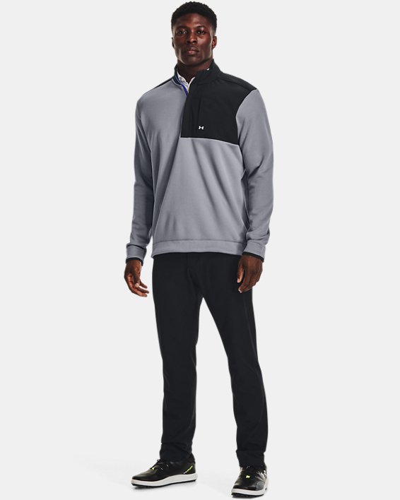 Herenshirt UA Storm SweaterFleece met korte rits, Gray, pdpMainDesktop image number 2